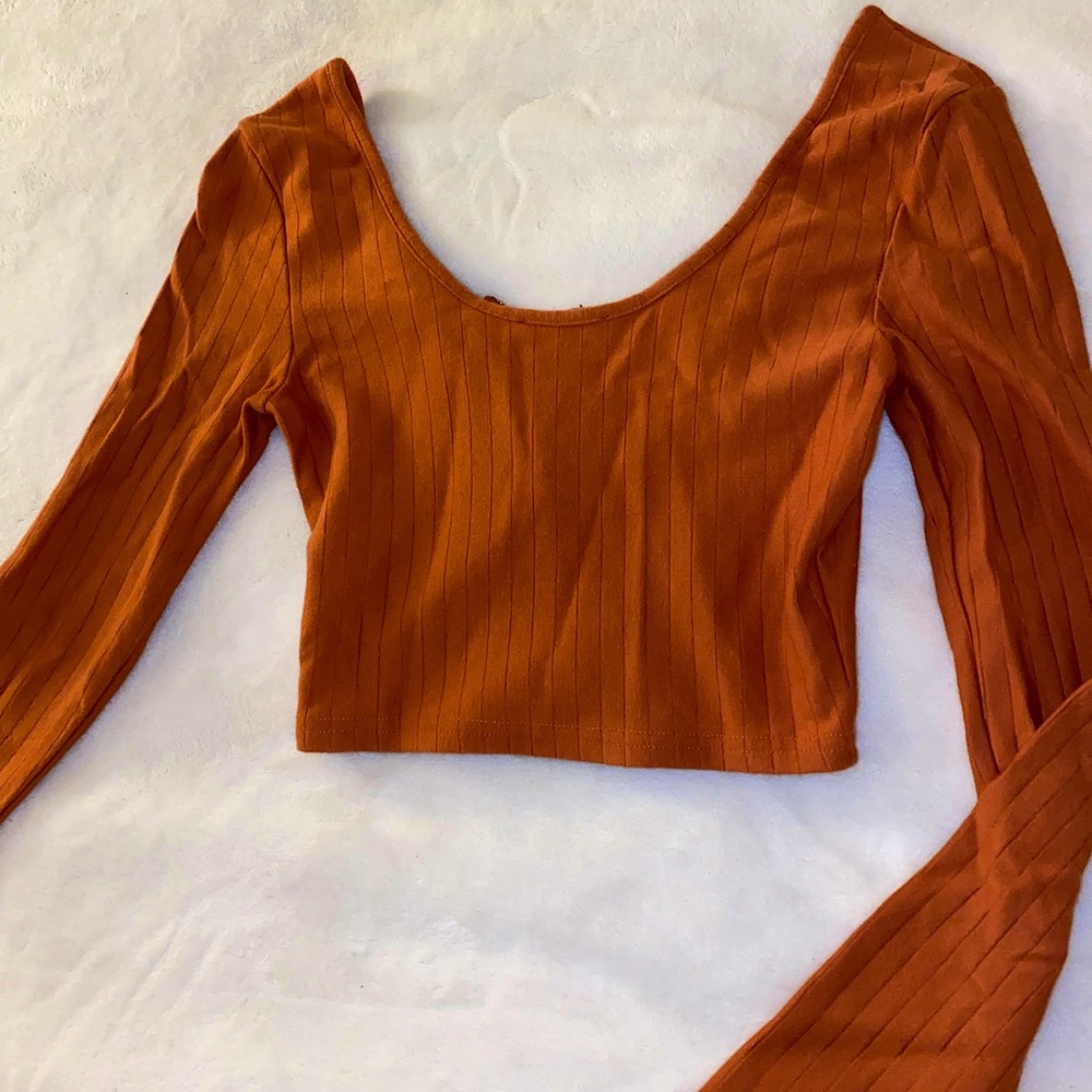 Fashion Nova Long Sleeve Cognac Top - Picture 5 of 5